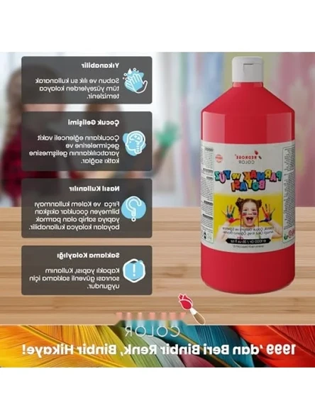 Kırmızı Parmak Boyası, 1000 gr - Resim 3