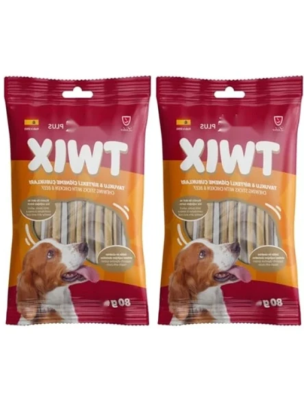 Tavuk ve Dana Etli Çiğneme Çubukları Yetişkin Köpek Ödülü 80 Gr (2 Paket) ürün görseli 1