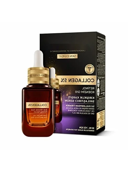 Kolajen İçeren Kırışıklık Karşıtı Yüz Serumu - Retinol ve Koenzim Q10 ile 30 ml ürün görseli 1