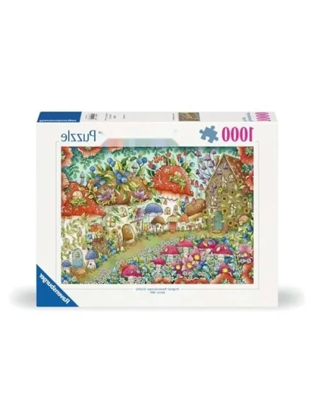 1000 Parça Çiçekli Mantar Evler Yetişkin Puzzle ürün görseli 1