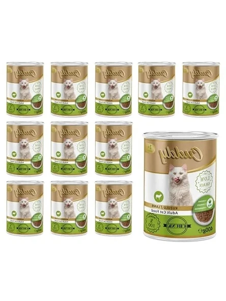 12 Adet 400 Gr Yetişkin Kedi Konserve Maması - Kuzulu ve Jöleli ürün görseli 1