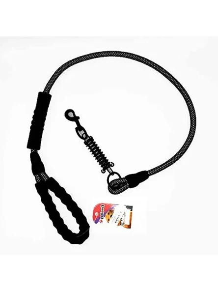 Reflektörlü Köpek Uzatma Tasması 14mm x 120cm - Siyah ürün görseli 1