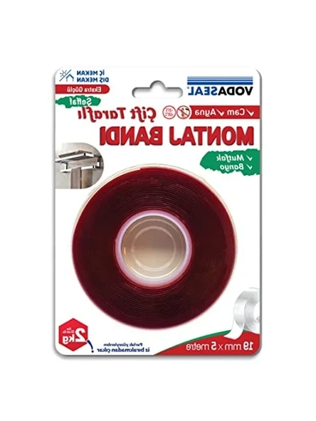 Montaj Bandı, 19mm x 5mt, Şeffaf ve Dayanıklı Malzeme ürün görseli 1