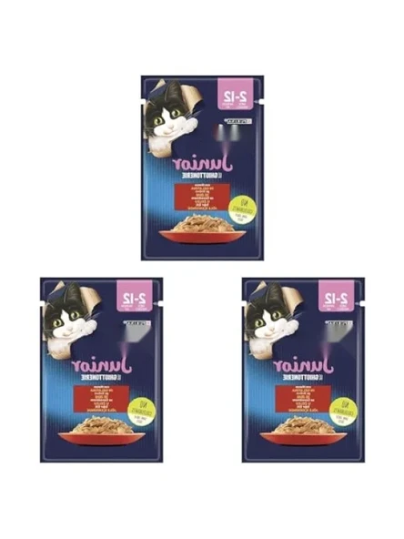 Sığır Etli Yavru Kedi Yaş Maması, 85 gr, 3'lü Paket ürün görseli 1