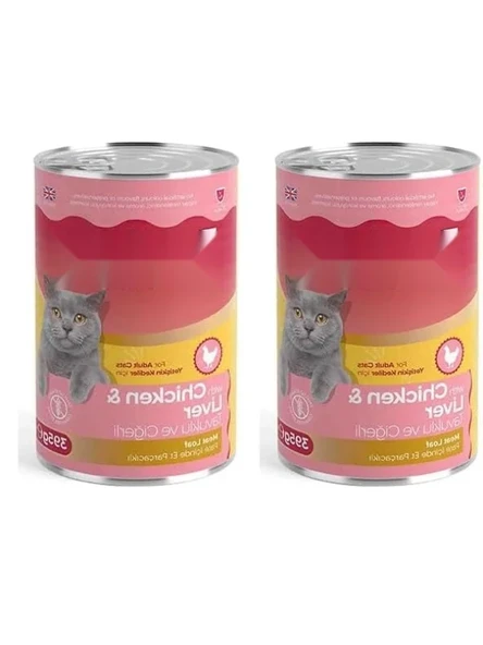 Tavuk ve Ciğerli Yetişkin Kedi Konservesi 395 Gr 2'li Paket ürün görseli 1