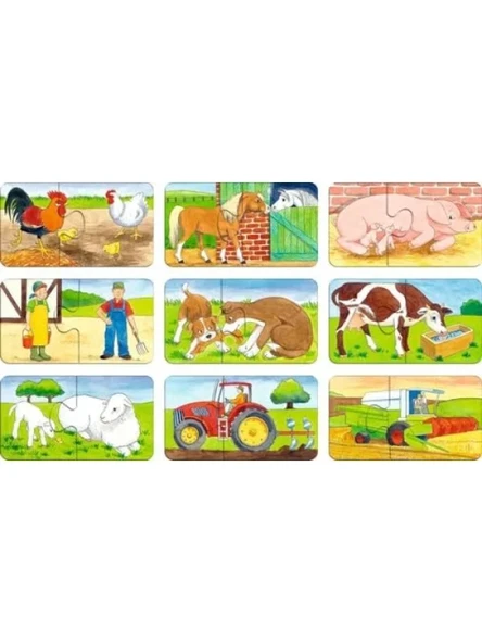 Çiftlik Temalı 9 x 2 Parça Puzzle - Resim 2