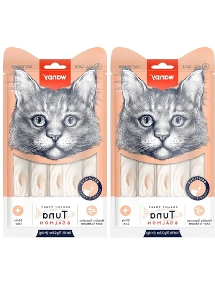 Somon ve Ton Balıklı Likit Kedi Ödülü, 2'li Paket, 5x14 gr ürün görseli 1