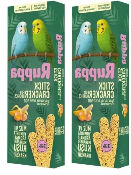 Muz Aromalı 3'lü Muhabbet Kuşu Krakeri, 2 Paket ürün görseli 1