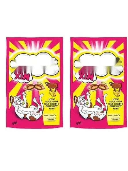 Peynirli ve Sığırlı Kuru Kedi Ödül Maması 2'li Paket 60 Gr ürün görseli 1