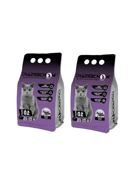 LAVANTA KOKULU İNCE TANE TOPAKLANAN KEDİ KUMU 10 LT X 2 ADET ürün görseli 1