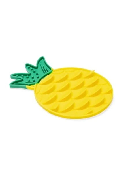 Yavru Köpekler İçin Sarı Ananas Şeklinde Silikon Yaş Mama Oyuncağı, 20x20cm ürün görseli 1
