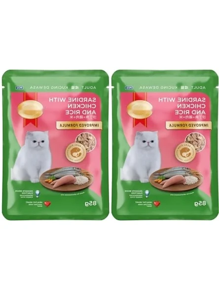 Tavuk ve Pirinçle Hazırlanmış Sardalye Pouch 85 gr (2 Paket) ürün görseli 1