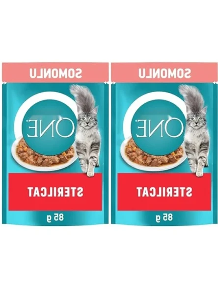 Somonlu Yaş Kedi Maması Kısırlaştırılmış Kediler İçin 85 Gr (2 Paket) ürün görseli 1