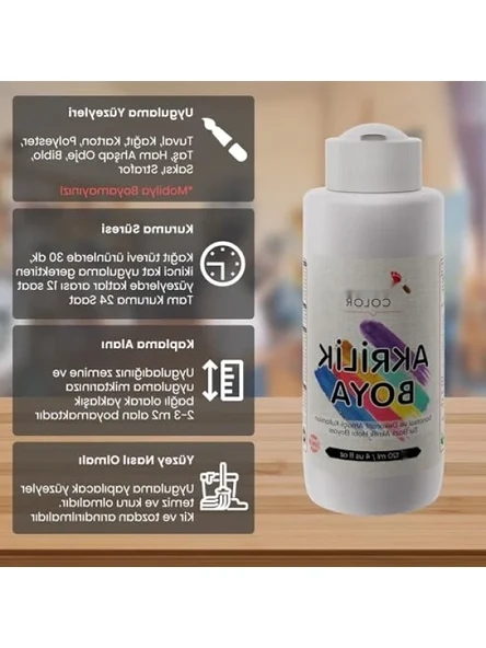 Gri Akrilik Boya 120 ml - Dayanıklı Yapı - Resim 2