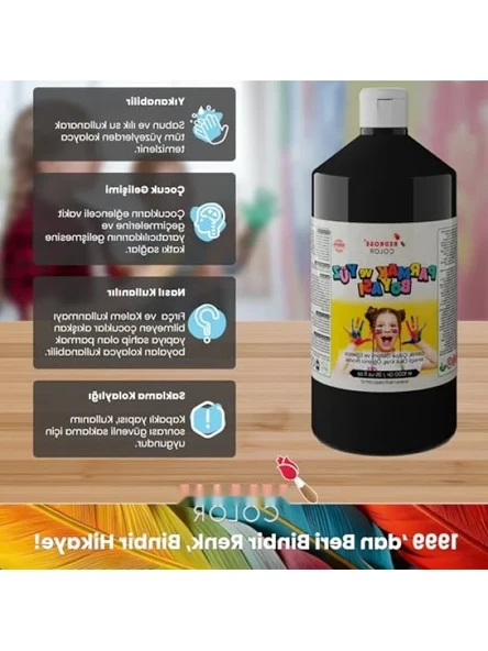 1000 gr Siyah Parmak Boyası - Resim 3