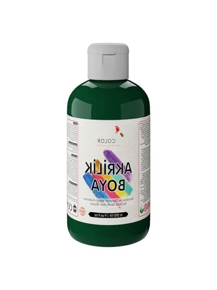 Koyu Yeşil Renk Akrilik Boya - 250 gr ürün görseli 1