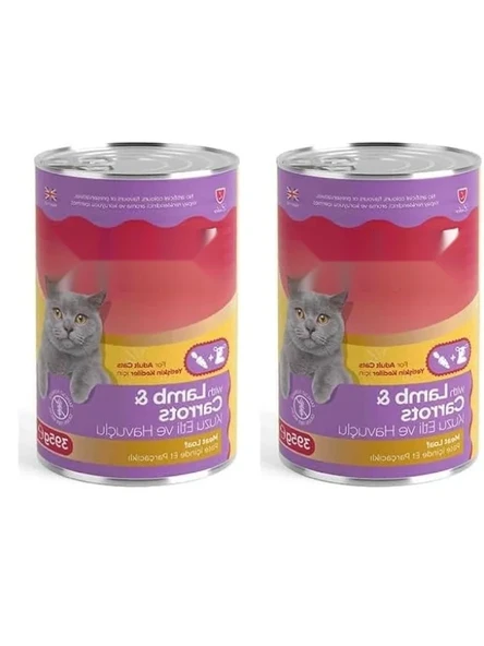 Kuzu Etli ve Havuçlu Yetişkin Kedi Pate 395 gr 2'li Paket ürün görseli 1