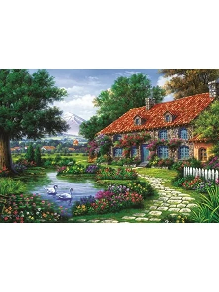 1500 Parça Kuğulu Bahçe Puzzle - Resim 2