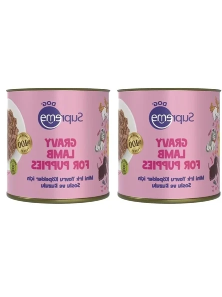 Mini Irk Yavru Köpekler için Soslu ve Kuzulu Konserve Mama 200 Gr (2 Paket) ürün görseli 1