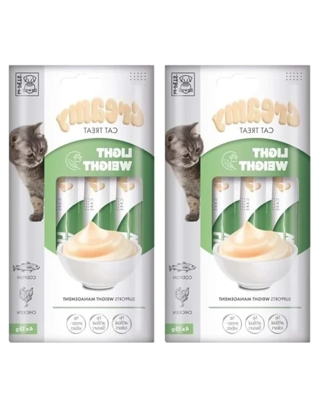 Düşük Kalorili Krema Kedi Ödülü, 4x15 gr (2 Paket) ürün görseli 1