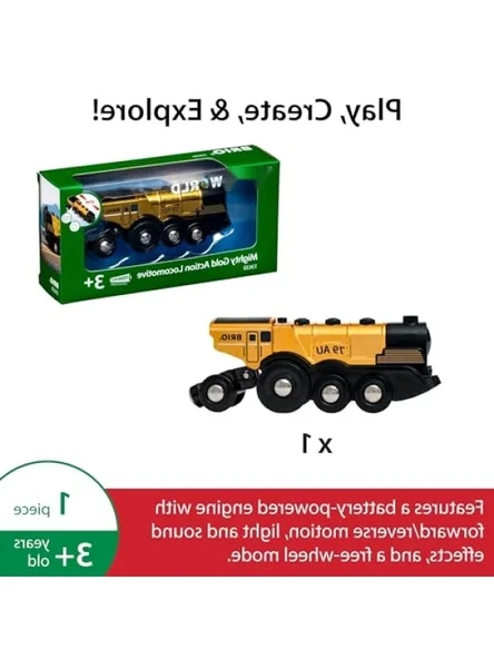 Altın Renkli Lokomotif Oyuncak - Resim 2