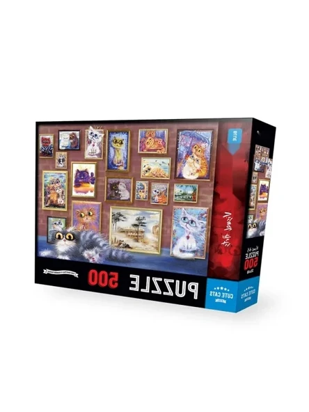 500 Parça Sevimli Kediler Puzzle - Eğlenceli Aktivite ürün görseli 1