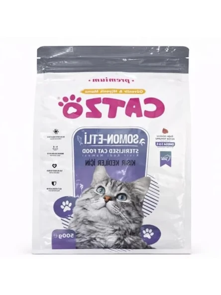 Somon Etli Kısır Kedi Maması 500 g | Dengeli Beslenme ve Omega 3-6 Desteği ürün görseli 1