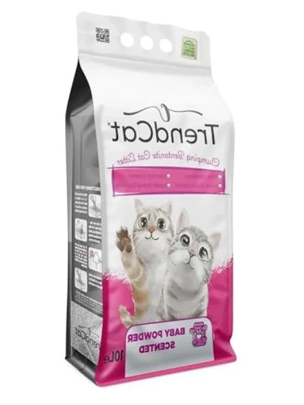 Bebek Pudrası Kokulu Topaklanan Tozsuz Kedi Kumu, 10 Lt ürün görseli 1