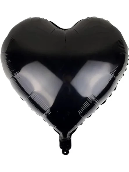 18 İnç Kalp Şeklinde Siyah Folyo Balon ürün görseli 1