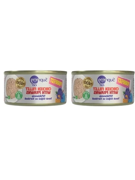 Tavuk Göğsü ve Karidesli Tiftiklenmiş Konserve Kedi Maması, 70 gr (2 Paket) ürün görseli 1