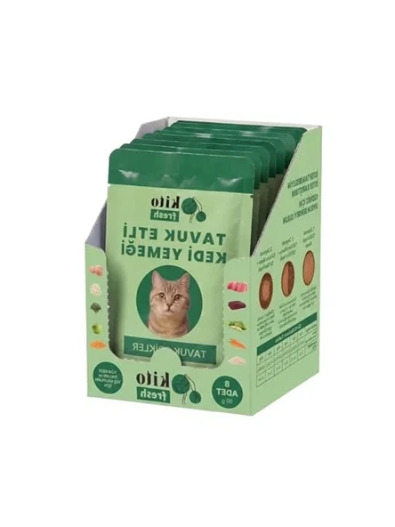 Taze Tavuk Etli Kedi Yemeği, 80 g X 8 Adet, Doğal ürün görseli 1