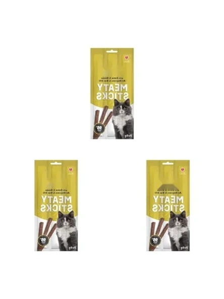 Kedi Eğitim Ödül Çubukları - Av Hayvanlı & Kaz Tatlı 3 x 5 Gr (3 Paket) ürün görseli 1
