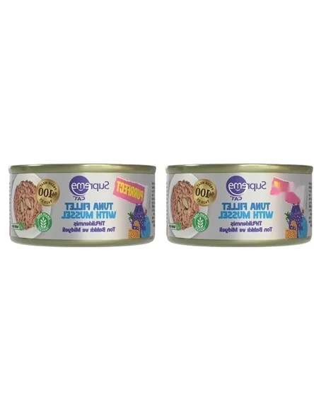 Tiftiklenmiş Ton Balıklı ve Midyeli Konserve Kedi Maması 70 gr (2 Paket) ürün görseli 1