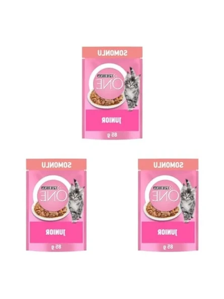 Somonlu Yavru Kediler İçin Yaş Mama 85 Gr (3 Paket) ürün görseli 1