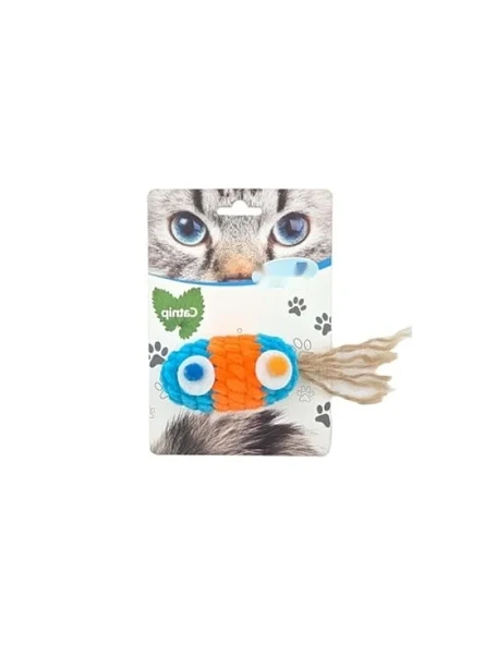 Kadife Renkli Saçaklı Top Kedi Oyuncağı ürün görseli 1