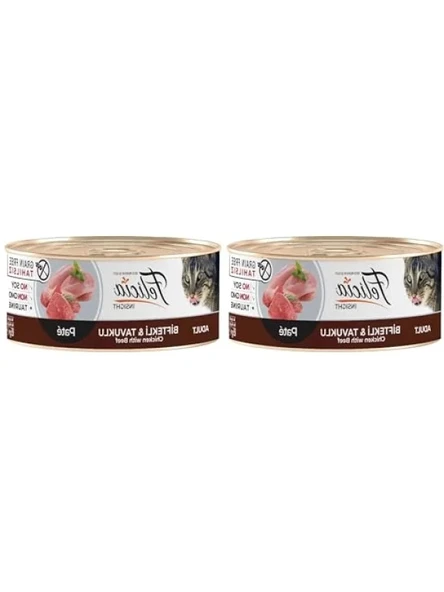 Tahılsız Biftekli-Tavuklu Kıyılmış Yaş Kedi Maması (85 g, 2'li Paket) ürün görseli 1