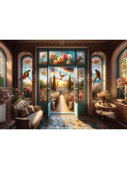 Bahara Açılan Kapı Temalı 500 Parça Puzzle - Resim 2