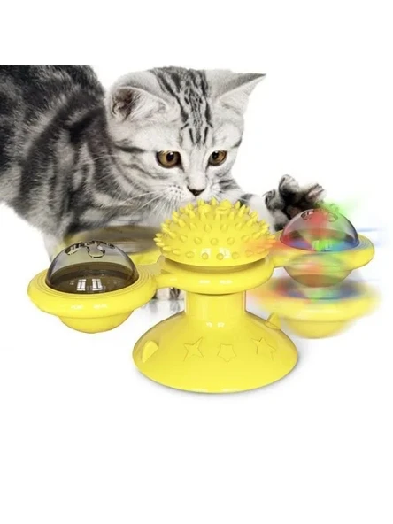 Catnipli ve Led Işıklı Vantuzlu Kedi Oyuncağı ürün görseli 1