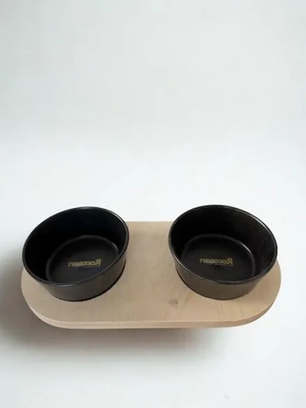 16 Cm Çift Tablalı Siyah Seramik Mama ve Su Kabı ürün görseli 1