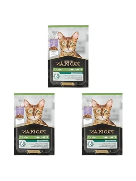 Hindili Yaş Mama, Kısırlaştırılmış Kediler İçin, 85 Gram (3 Paket) ürün görseli 1
