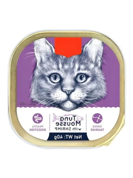 Ton Balıklı ve Karidesli Yaş Kedi Maması 40gr ürün görseli 1