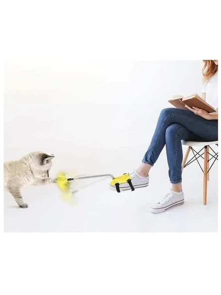 Yaylı ve Tüylü Kedi Ayak Oltası ürün görseli 1