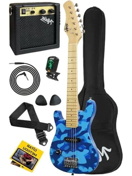 Çocuklar İçin Amfili Elektro Gitar Seti, 30 İnç ve 4/4 Ölçüsü ürün görseli 1