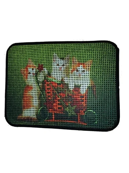 60 x 45 cm Elekli Kedi Tuvalet Önü Paspası - Yavru Kediler ürün görseli 1