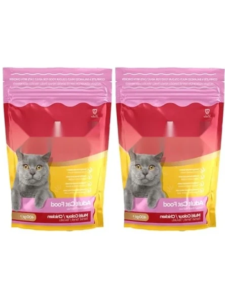 Renkli Taneli Tavuklu Yetişkin Kedi Maması 0.40 Kg 2'li Paket ürün görseli 1