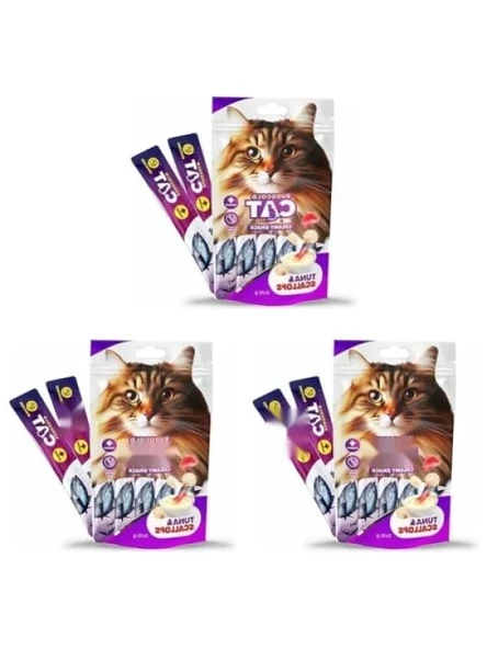 Sıvı Kedi Ödülü, Ton-Deniz Tarağı, 5x15 gr, 3'lü Paket ürün görseli 1