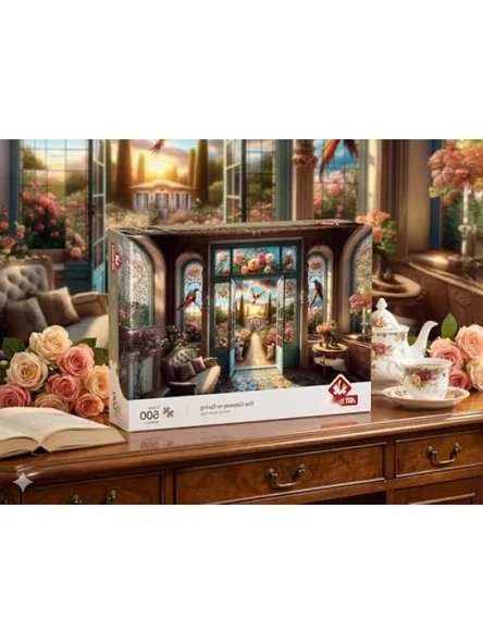Bahara Açılan Kapı Temalı 500 Parça Puzzle - Resim 3