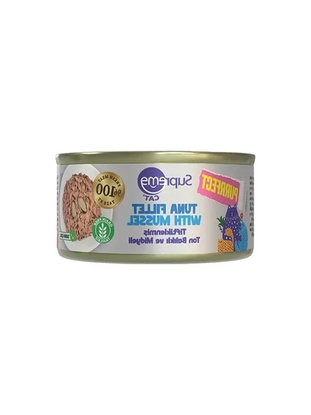 Purrfect Ton Balıklı & Midyeli Yaş Kedi Maması 70 gr Tiftiklenmiş Tahılsız Konserve ürün görseli 1