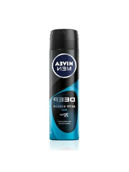 NIVEA Men Erkek Sprey Deodorant Deep Beat 150ml, 72 Saat Anti-Perspirant Koruma ürün görseli 1