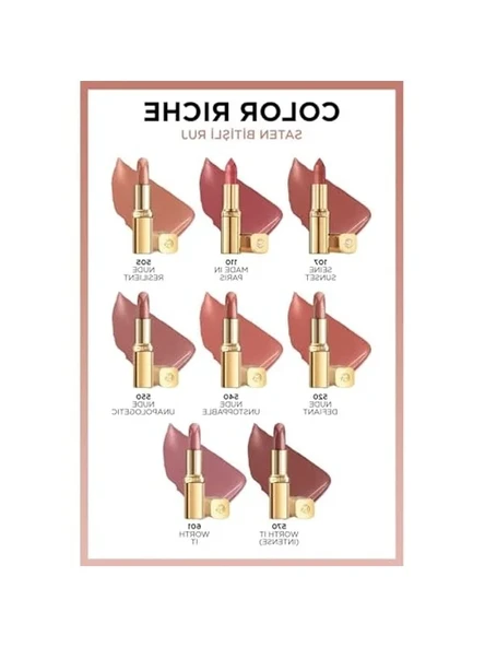 Saten Bitişli Ruj 505 Nude - Resim 3